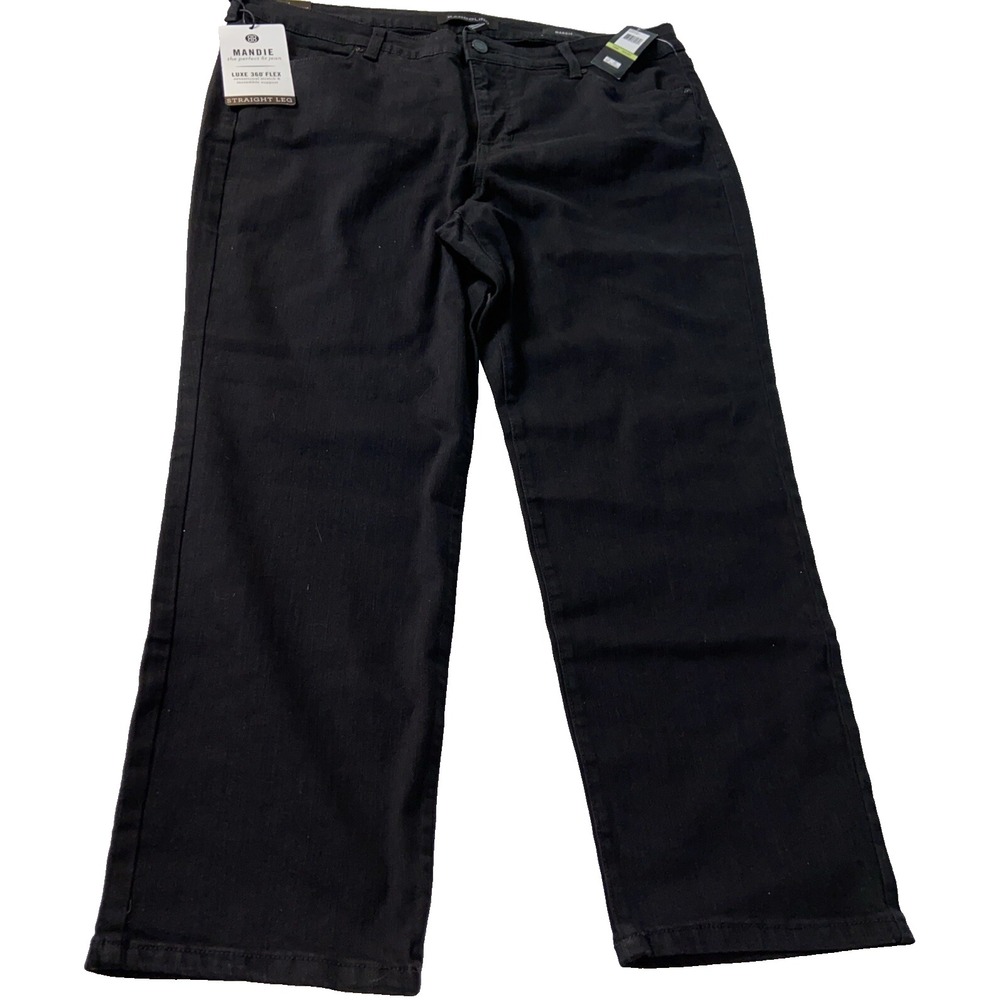Bandolino Mandie Jeans 18W Short Black Luxe 360 Flex Straight Leg 60388333-169
